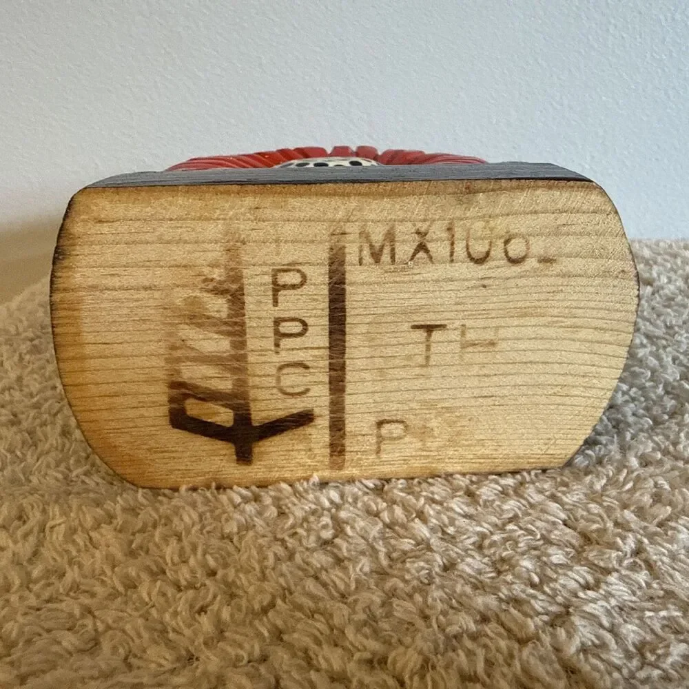 Hand painted Wood Napkin Holder Traditional Mexican Folk Art Piece